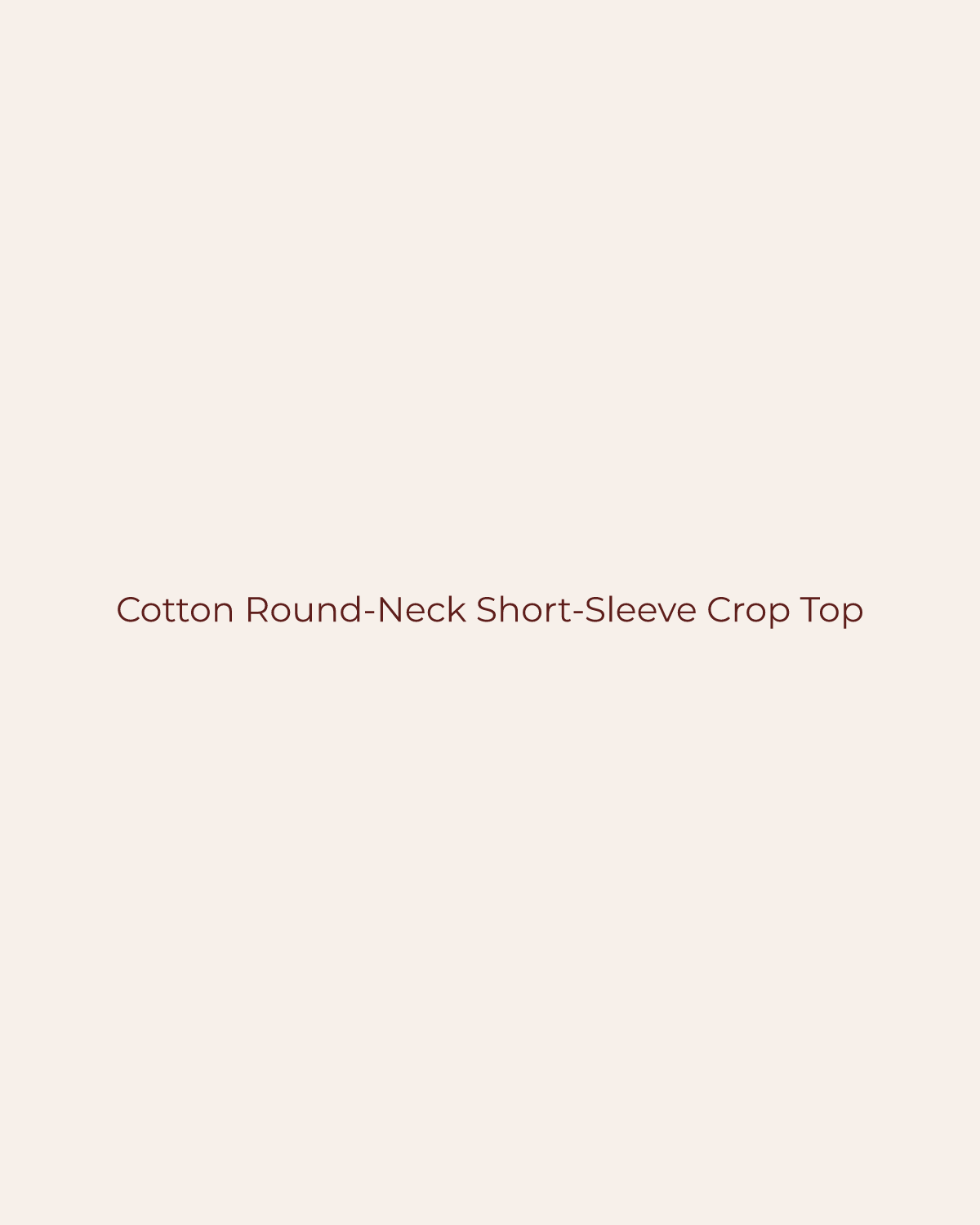 Golden House temporary product placeholder for Cotton Round-Neck Short-Sleeve Crop Top by By Together