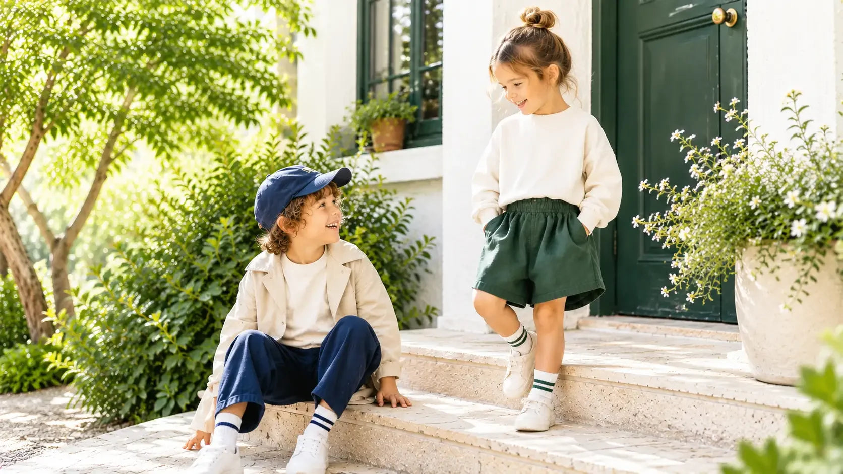 Little Golden Everyday Sweatshirt in beige for babies and toddlers
