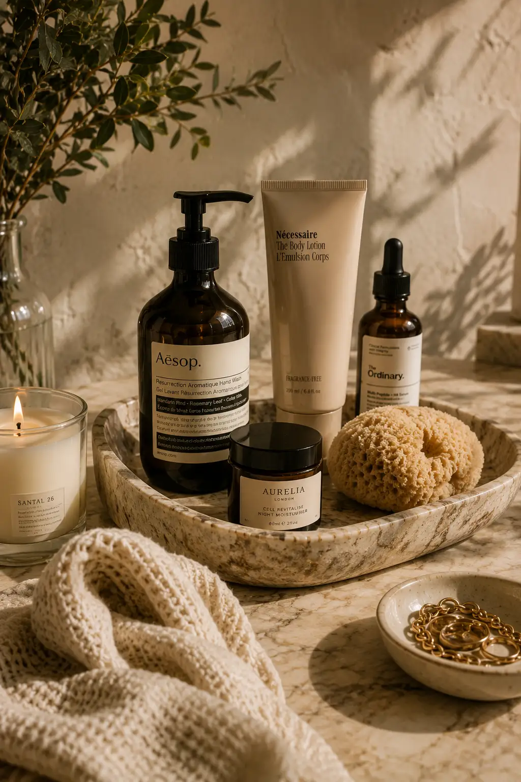 Golden House wellness collection featuring skincare, candles and self-care essentials